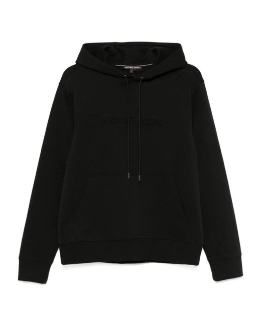 Michael Kors Black Embossed Logo Drawstring Hoodie for men