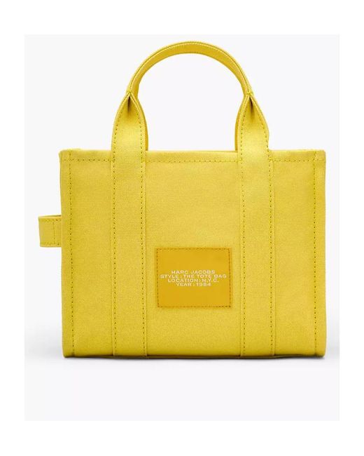 Marc Jacobs Yellow Logo Printed Zip-Up Small Tote Bag