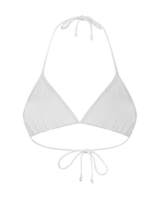 Norma Kamali White String Bikini Top