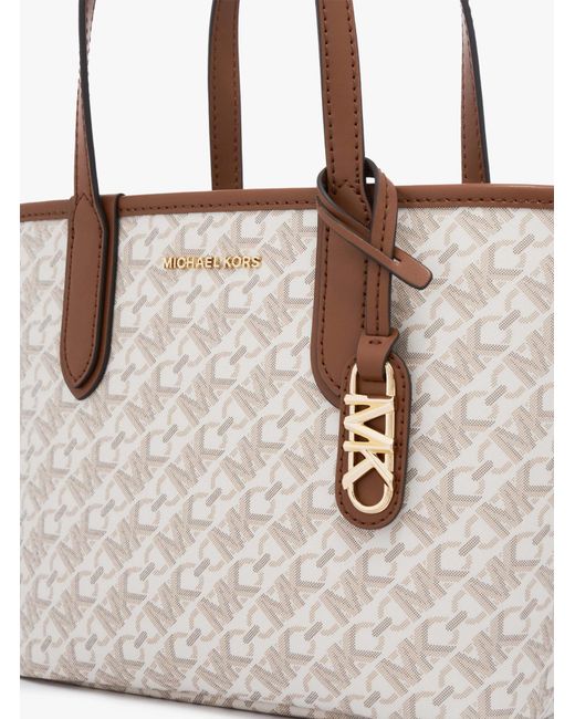 Michael Kors White Michael Eliza Logo Lettering Tote Bag