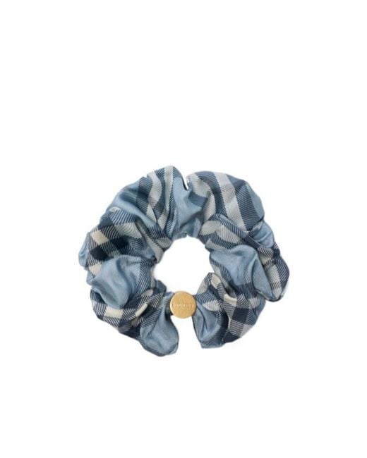 Burberry Blue Check Elasticated Scrunchie