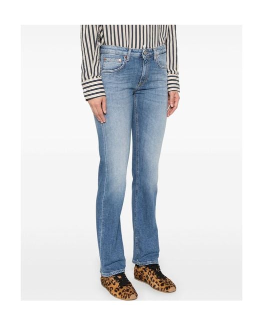 Dondup Blue Reina Straight-Leg Jeans