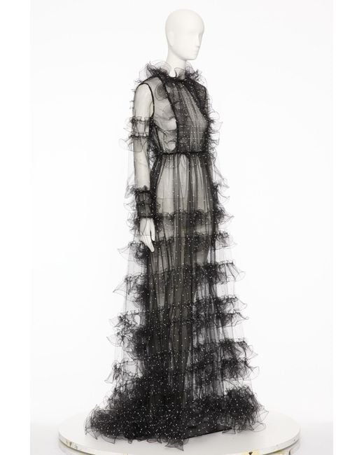 Valentino Gray Ruffle Dress