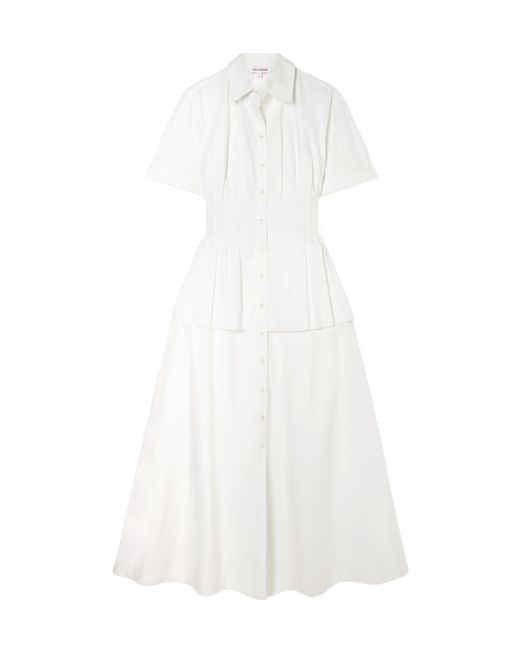 Rosie Assoulin White Cotton-Poplin Maxi Shirt Dress