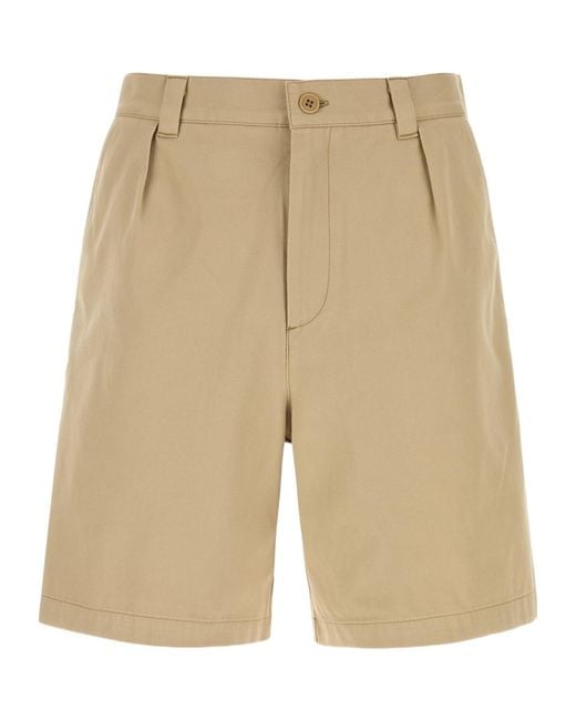 A.P.C. Natural Straight Hem Pleated Shorts for men