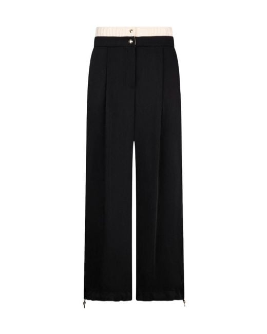 Liu Jo Black Double-Waistband Trousers