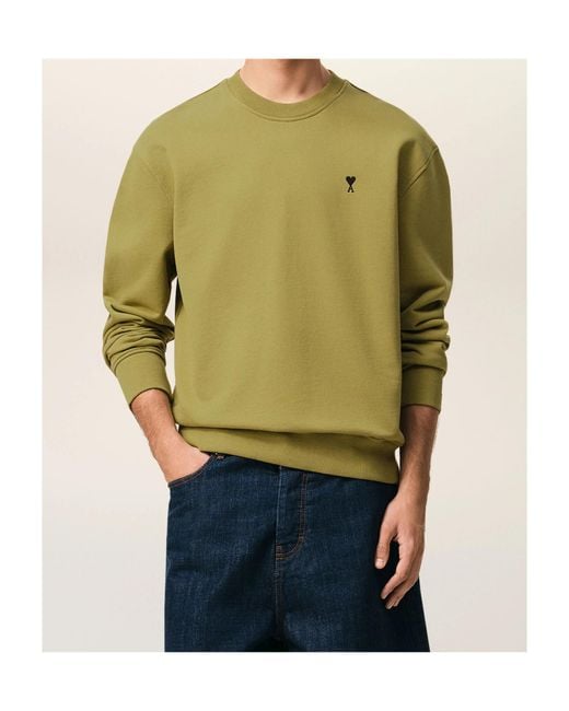 AMI Green Ami Ami De Coeur Crewneck Sweatshirt for men