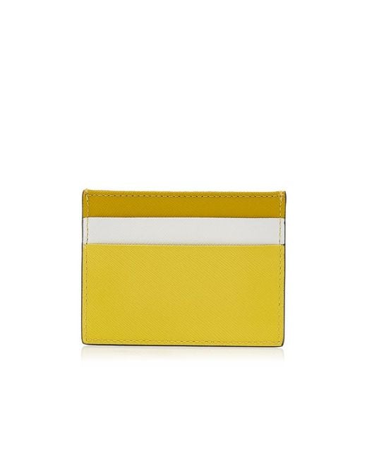 Marni Yellow Logo Printed Cardholder