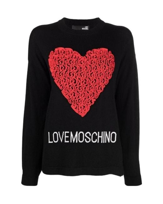 Moschino Black Heart-Appliquéd Jumper