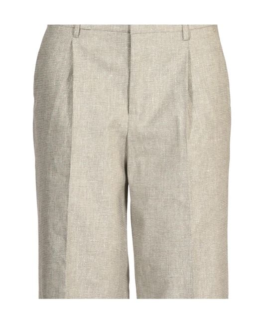 Pt Pantaloni Gray Pleated Straight-Leg Pants