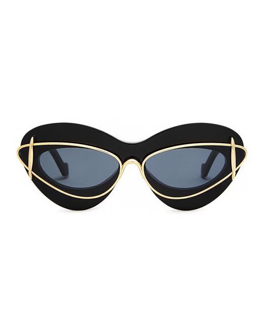 Loewe Blue Double-Frame Cat-Eye Sunglasses