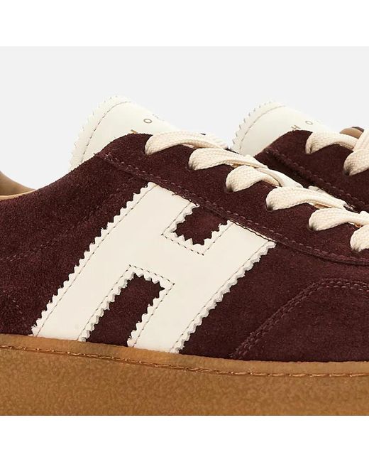 Hogan Brown Side H Patch Sneakers