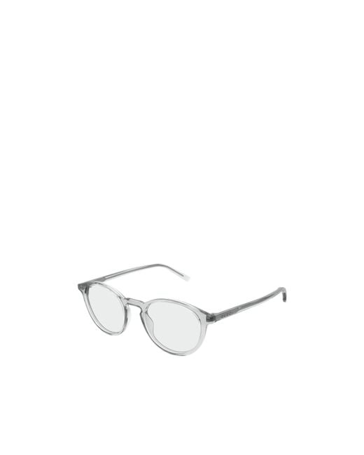 Gucci White Eyewear Round Frame Glasses for men