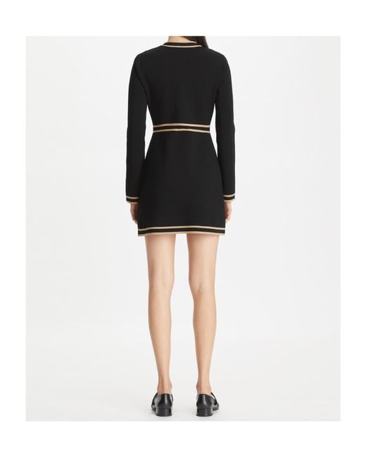 Tory Burch Black Kendra Long-Sleeved Knitted Dress