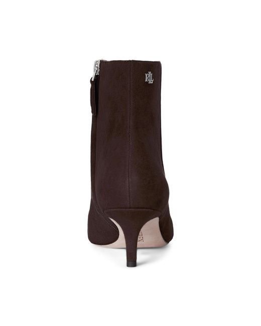 Ralph Lauren Brown Side Zipper Ankle Boots