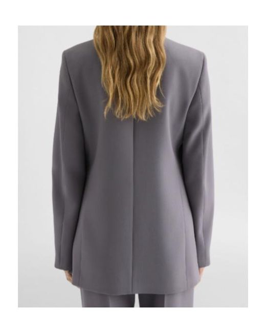 Jil Sander Gray Gabardine Double Breasted Blazer