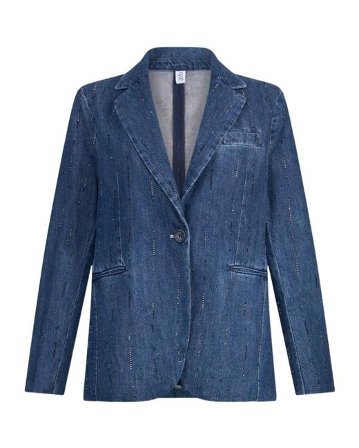 Liu Jo Blue Single Breasted Embellished Denim Blazer