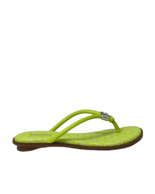 Michael Kors Green Michael Annie Thong Flip-Flops