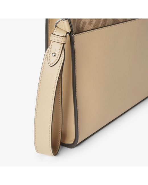 Fendi Natural Logo Plaque Zipped Clutch Bag for men