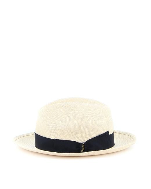 Borsalino White Panama Straw Hat for men