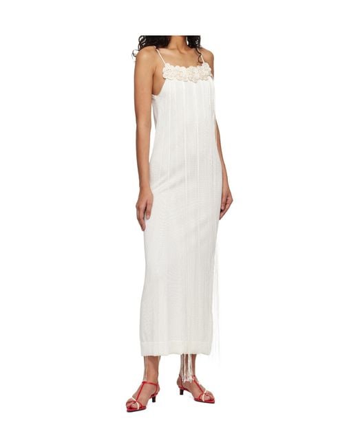 Jil Sander White Double-Strap Long Dress