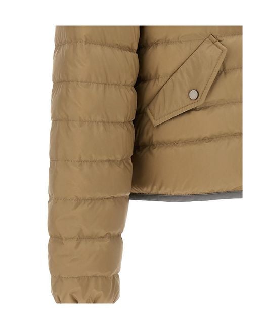 Brunello Cucinelli Natural Zip-Up Quilted Jacket
