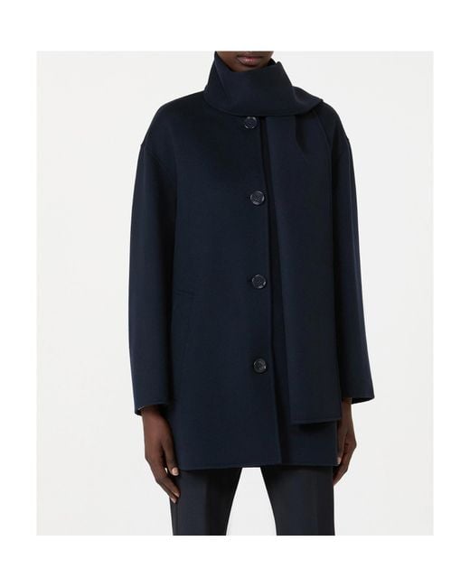 Max Mara Blue Long-Sleeved Coat