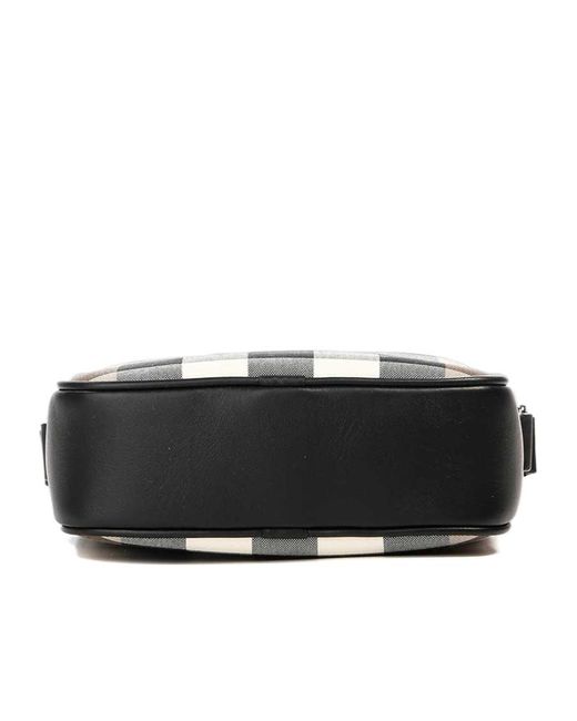 Burberry Black Checked Zipped Crossbody Bag for men