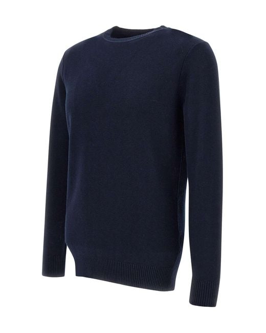 Kangra Cashmere Blue Kangra Honeycomb Knit Sweater for men