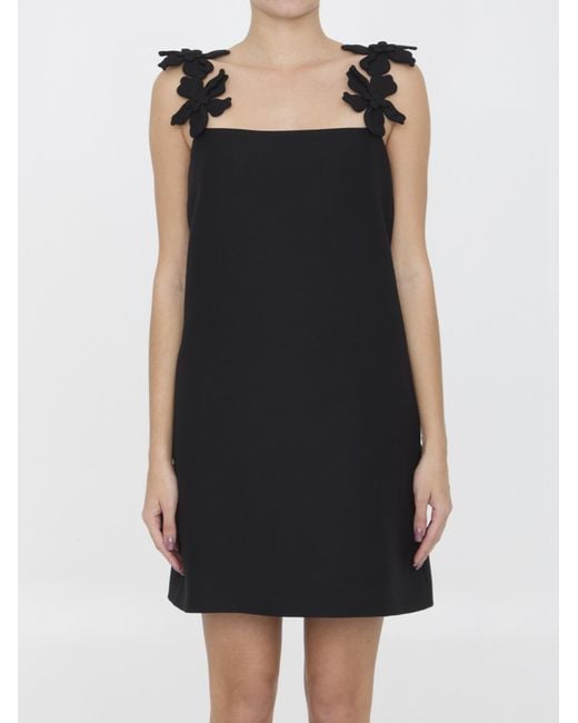 Valentino Black Crepe Couture Sleeveless Mini Dress