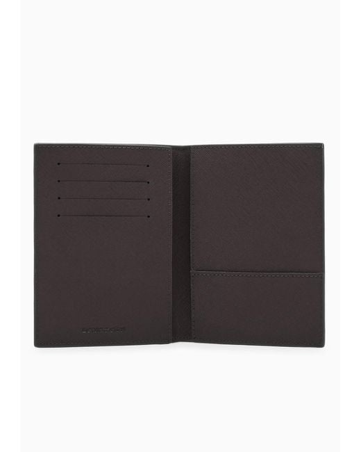 Emporio Armani Black Logo-Plaque Passport Holder (Set Of Two) for men