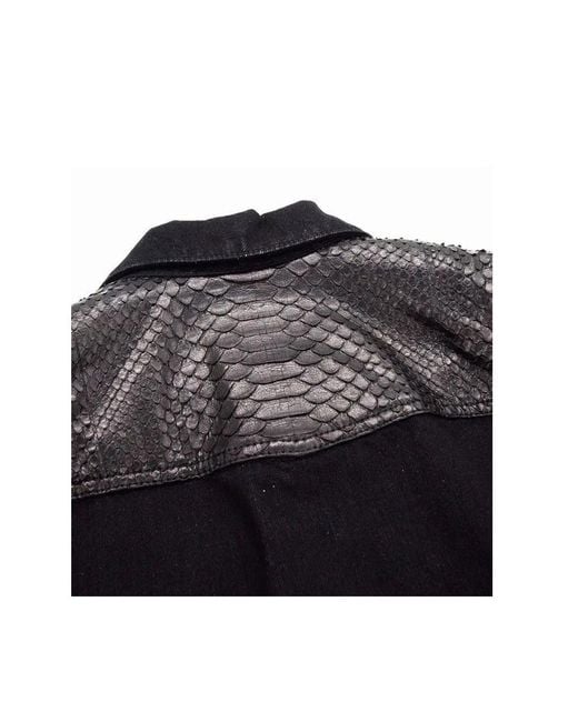 Saint Laurent Black Stitched Classic Denim Coat