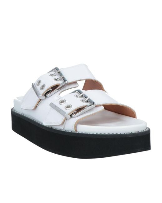 Ganni Black Simple One-Strap Leather Sandals