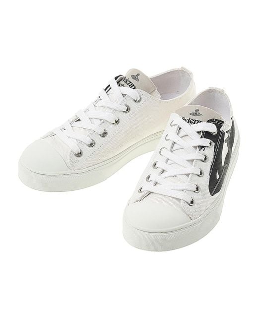 Vivienne Westwood White Lace-Up Low-Top Sneakers