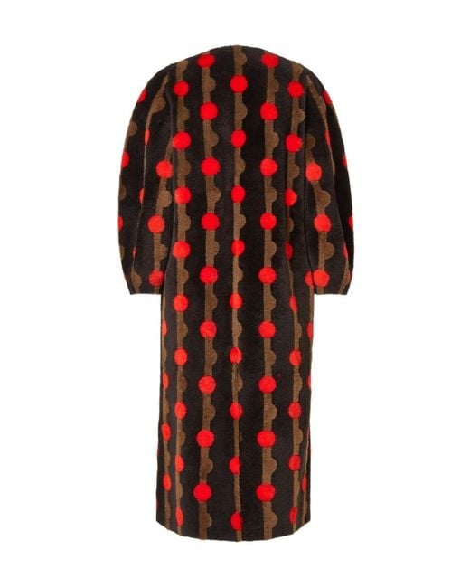Fendi Red Dots Shearling Coat