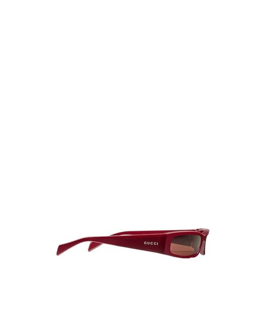 Gucci Red Eyewear Rectangular Frame Sunglasses for men
