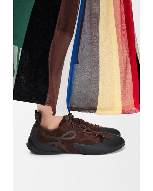 Loewe Brown Grip Lace-Up Sneakers