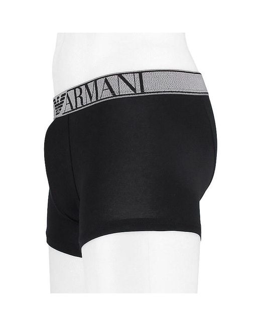 Emporio Armani Black Elastic Waist Boxer Underwear 2-Piece Set for men