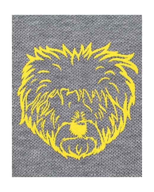 Lanvin Gray Short-Sleeved Lapel Polo Shirt for men