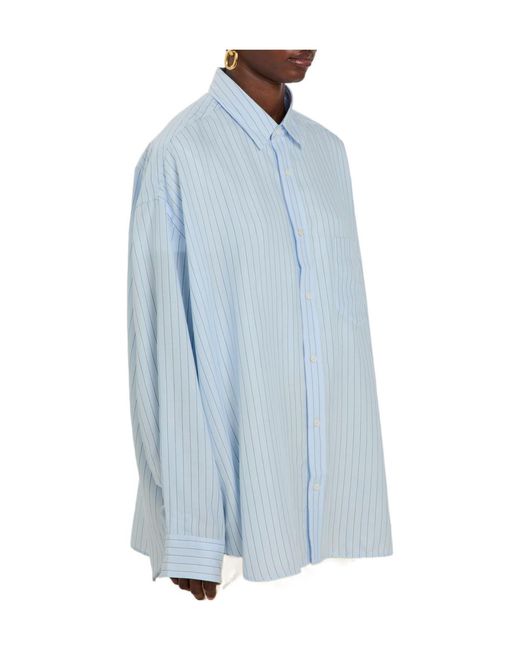 Acne Blue Minimalist Versatile Striped Shirt