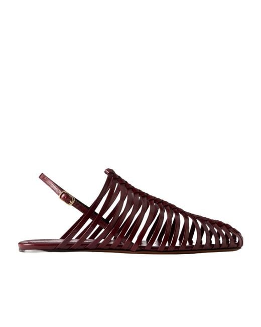 Dries Van Noten Brown Leather Braided Ballet Flats