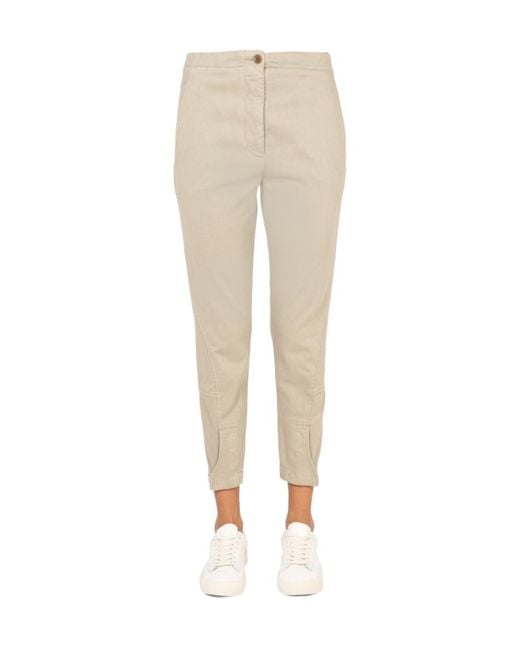 Aspesi Natural Frank Straight Leg Cropped Pants
