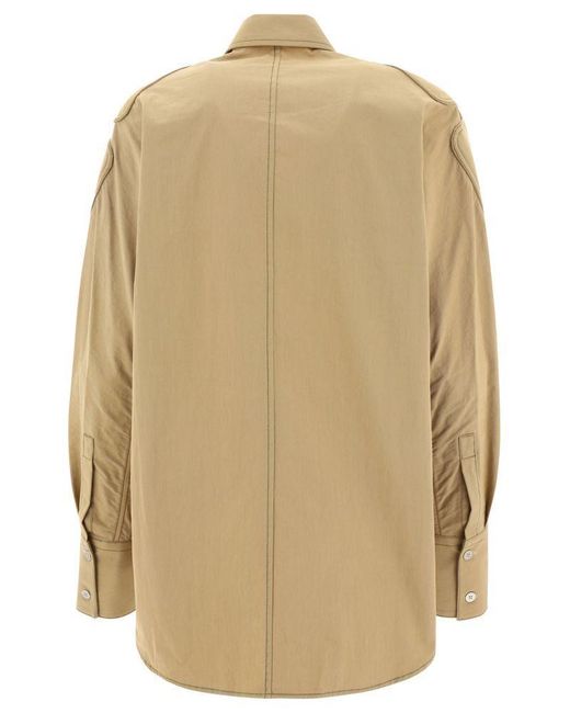 Dion Lee Natural Contrast Stitching Shirt Jacket
