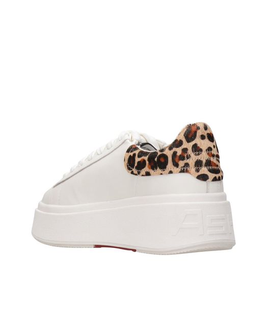 Ash White Round-Toe Sneakers