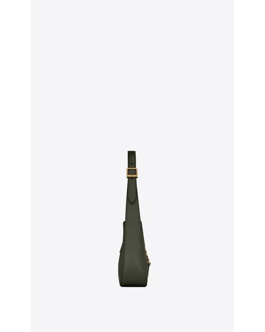 Saint Laurent Green Logo Plaque Zip-Up Shoulder Bag