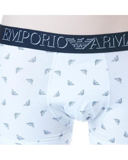 Emporio Armani Blue Logo Waist-Printed Boxers for men