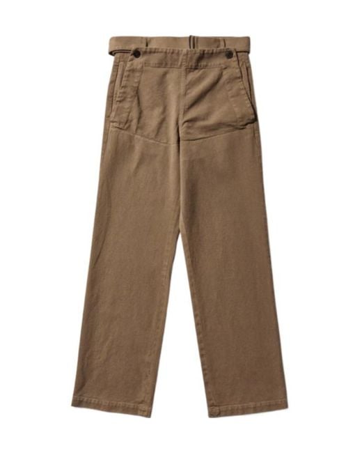 Dries Van Noten Brown Belted Straight-Leg Trousers for men