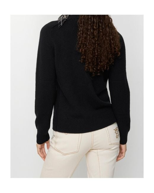 Burberry Black Crewneck Knit Cardigan