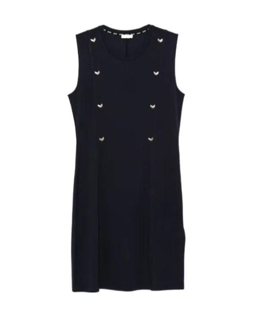 Liu Jo Blue Embellishment Sleeveless Mini Dress