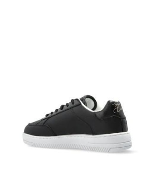 Versace Jeans Black Couture Logo Printed Low-Top Sneakers